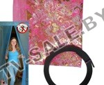 Дверная антимоскитная сетка на магнитах 90 х 210 см цвет: розовый, зотолистые цветы  (код.9-3535)