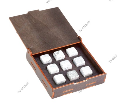 Премиальный набор камней для напитков в деревянной коробке ( код 0007 ) 