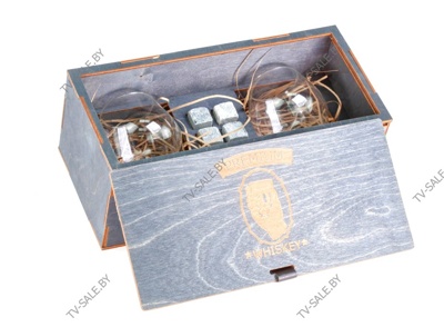 Мужской набор Premium Whiski с бокалами и камнями для виски ( код 0007 ) 