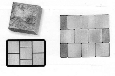 Форма для изготовления тротуарной плитки ALPHA 7/7 (3 шт) "код.0082" 