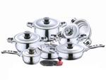 Набор посуды Millerhaus MH-9009 из 19 предметов из нержавеющей стали 9-ти слойное дно  (код.9-563)