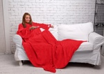 Плед-одеяло с рукавами Super Soft & Сomty Sleeve Blanket (красное) 127 х 152 см. (арт. 9-5597) 