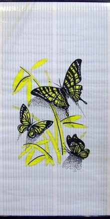 Гибкий настенный конвективный обогреватель для дома «Бархатный сезон»  Бабочки на белом фоне  (код.9-2298)