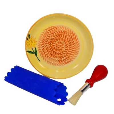 Тарелка-терка Great Plate (Грэйт Плэйт) + перчатки для чистки овощей (Leomax) "код.0140"