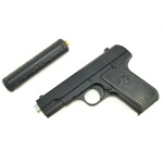 Игрушечный пистолет пневматический с глушителем AirSoft Gun K113S металлический ( арт 9-7258 )