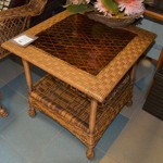Чайный стол из ротанга "Софи", цвет венге, коньяк "0176"