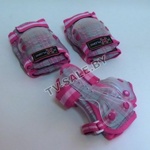 Комплект защиты для катания на роликах, коньках, скейтборде и велосипеде Protective Gear цвет: розово-серый